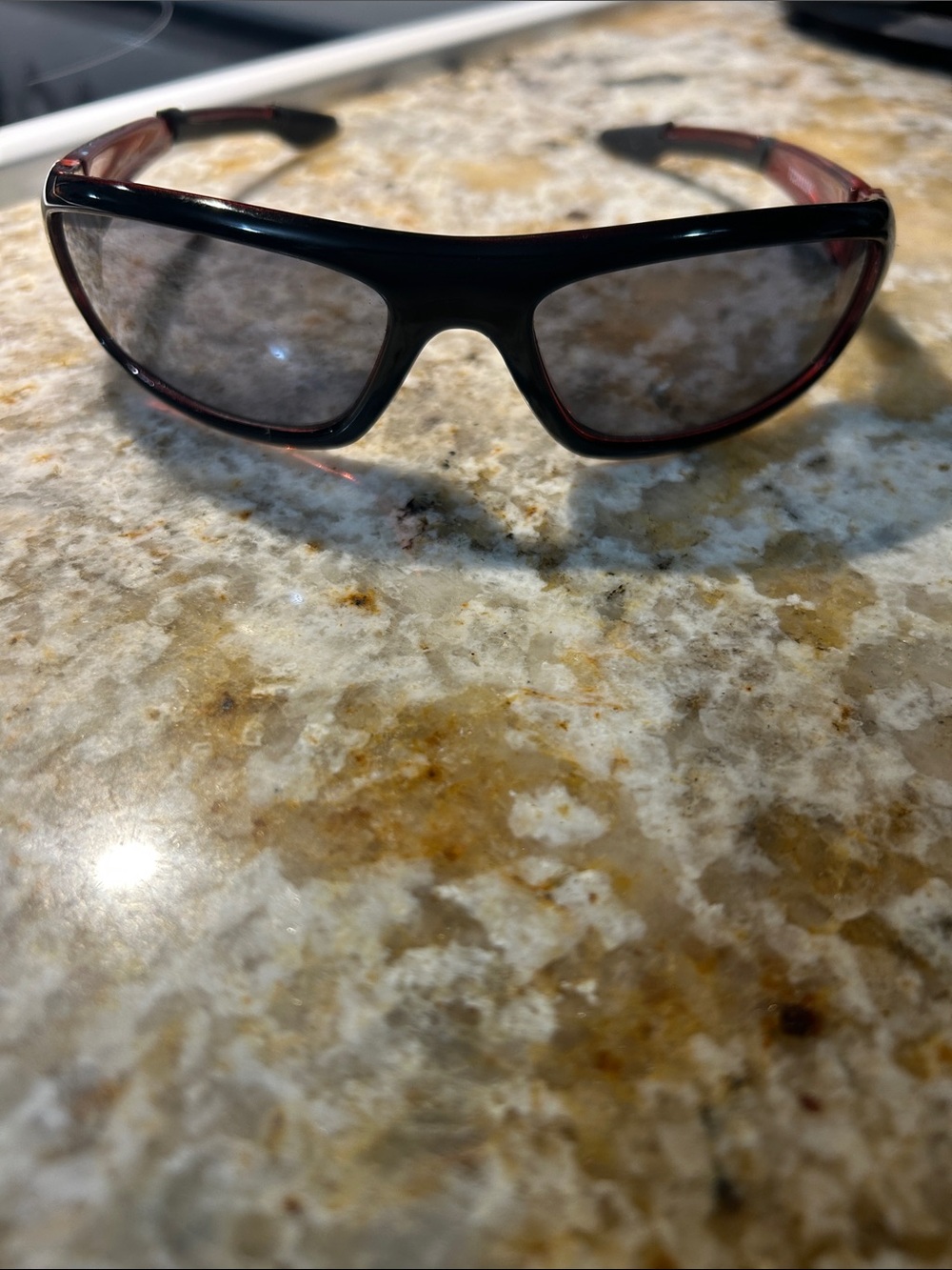Men's Sport Sunglasses in Black with Red Accents